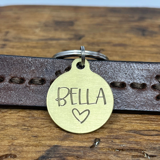 Medium Dog Tag with Heart Design