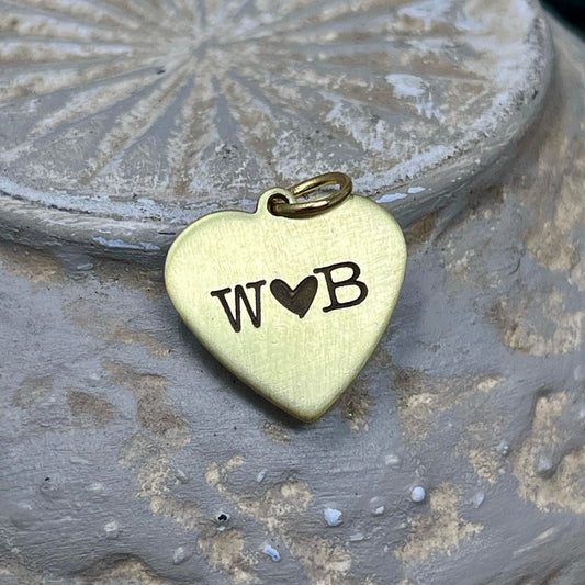 Anniversary Heart Charm - Couples Engraved Gold Heart Charms for Bracelet & Necklace - Anniversary Jewelry