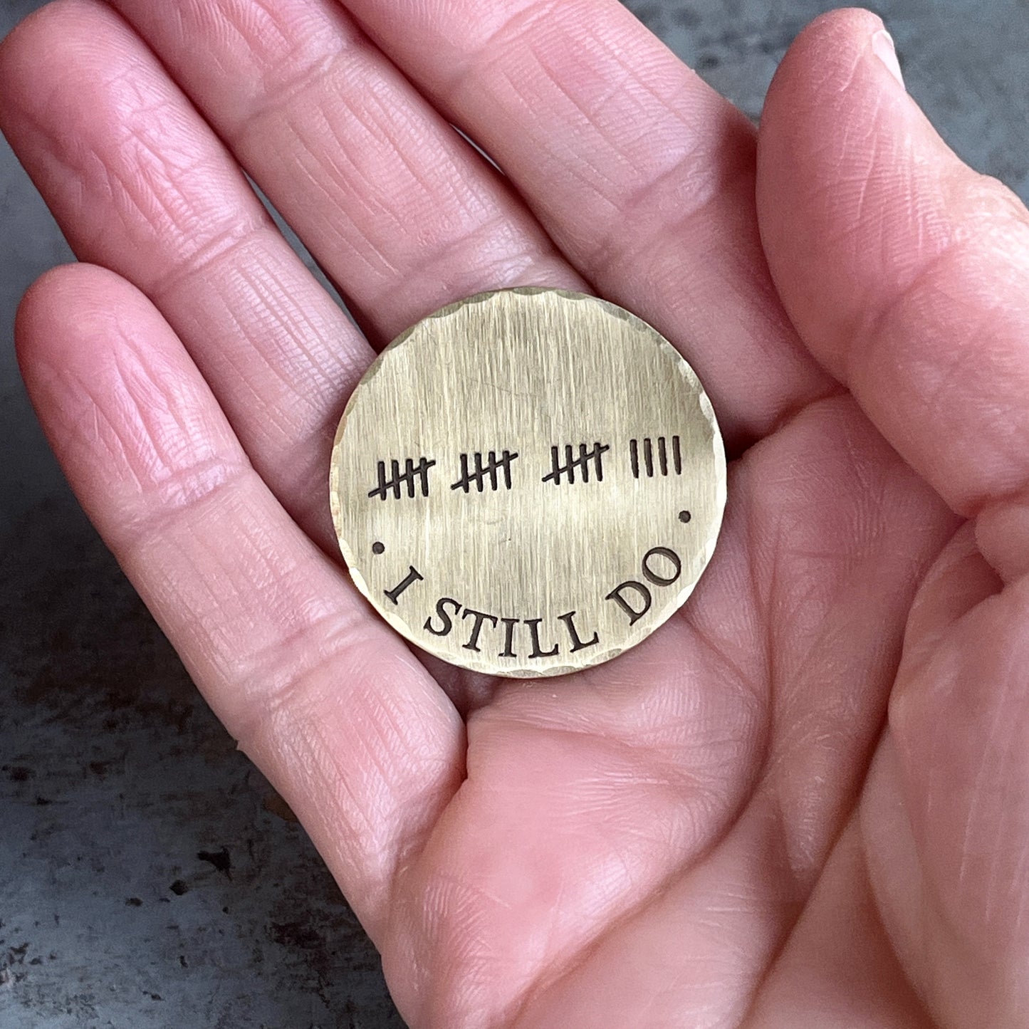 19th Bronze Anniversary Gift for Him – Personalized Tally Marks Commemorative Coin for Nineteenth Wedding Anniversary