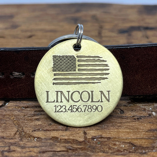 Patriotic Dog Tag with Flag Design