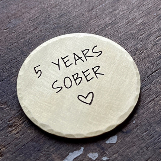 Sobriety Gift - Custom Commemorative Pocket Coin - Recovery Chip