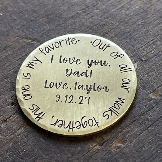 Father of the Bride Gifts - Sentimental Pocket Coin for Dad - From Daughter to Dad on Wedding Day