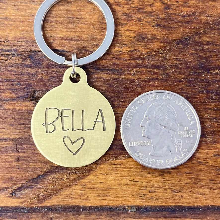 Medium Dog Tag with Heart Design