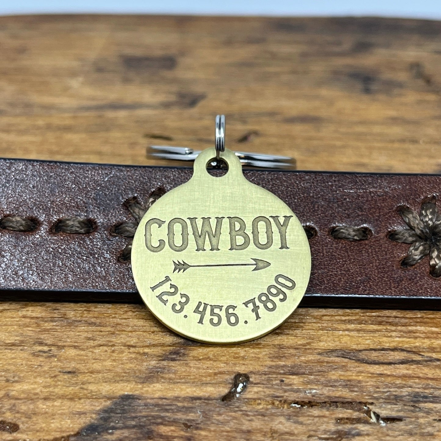 Medium Dog Tag with Arrow Design