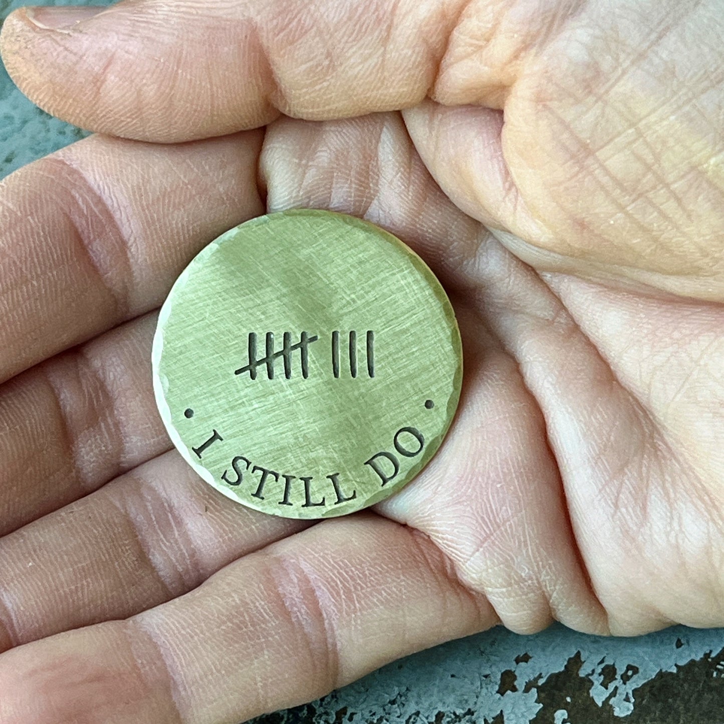 8th Brass Anniversary Gift for Him – Personalized Tally Marks Commemorative Coin for Eighth Wedding Anniversary