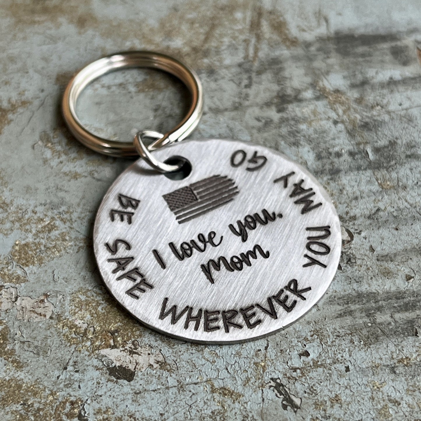 Military Deployment Gift - Personalized Custom Keychain for Army, Navy, Air Force, Marines, First Responder - Long Distance Gift