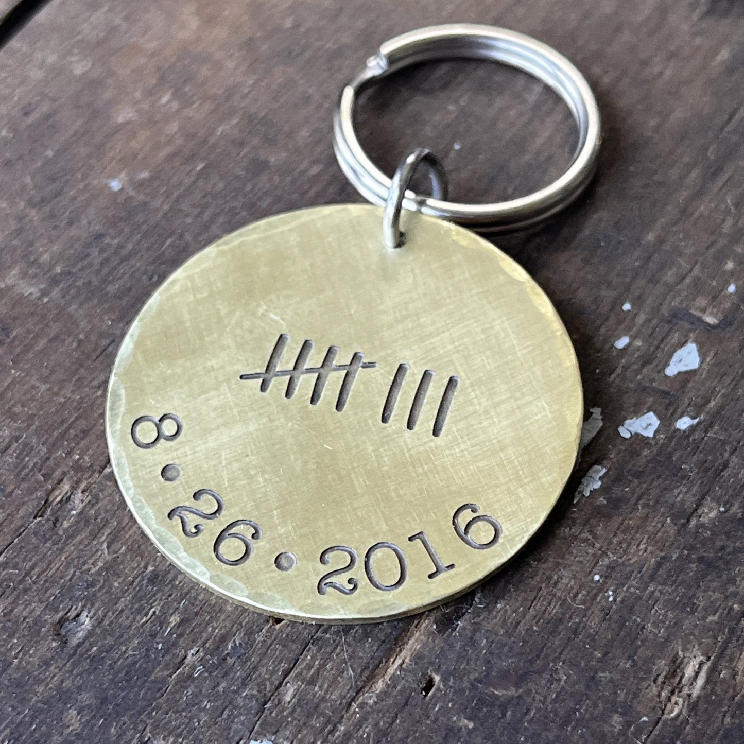 Anniversary Date Tally Marks Keychain - Personalized Keychain for Him - Couples Gift