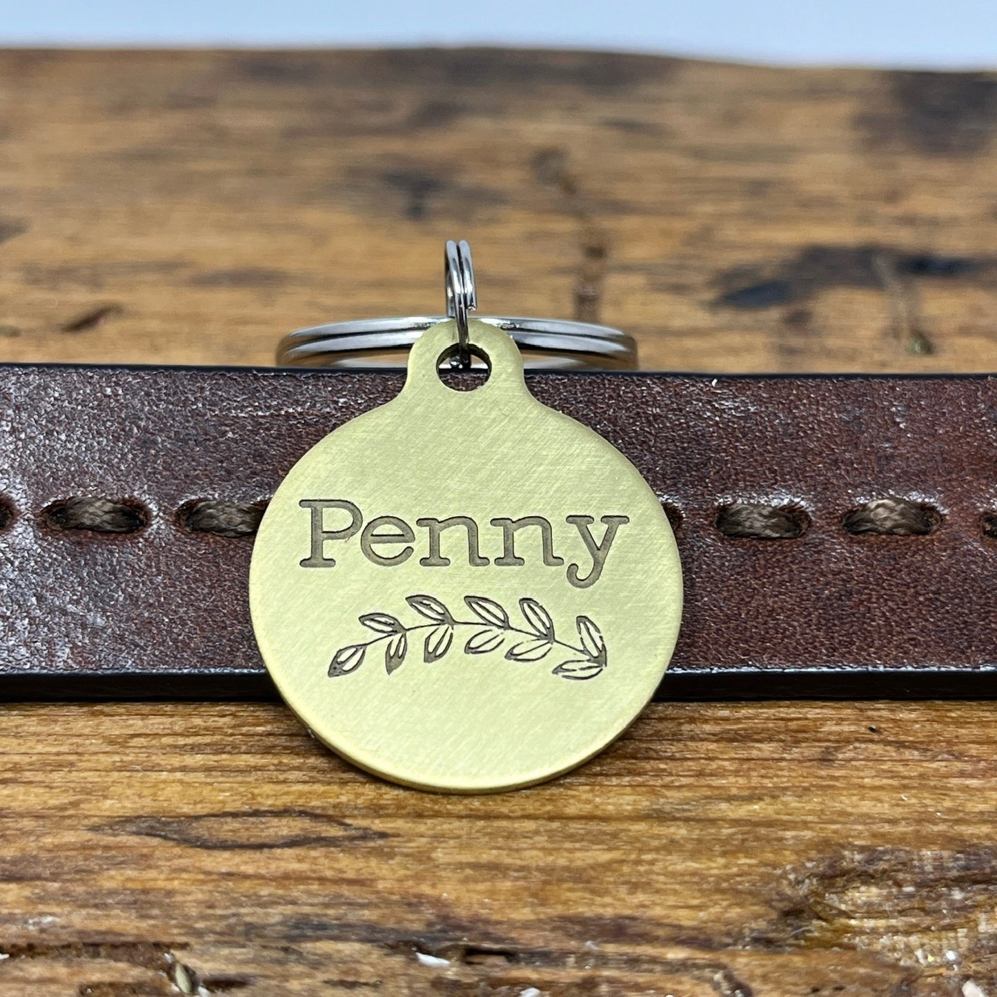 Medium Dog Tag with Willow Tree Branch