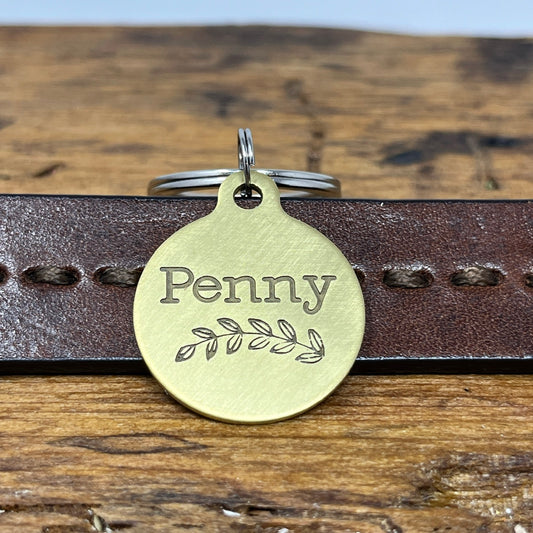 Medium Dog Tag with Willow Tree Branch