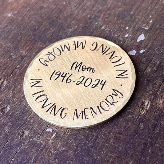 In Loving Memory - Memorial Token for Loss of Parent - Sympathy Gifts