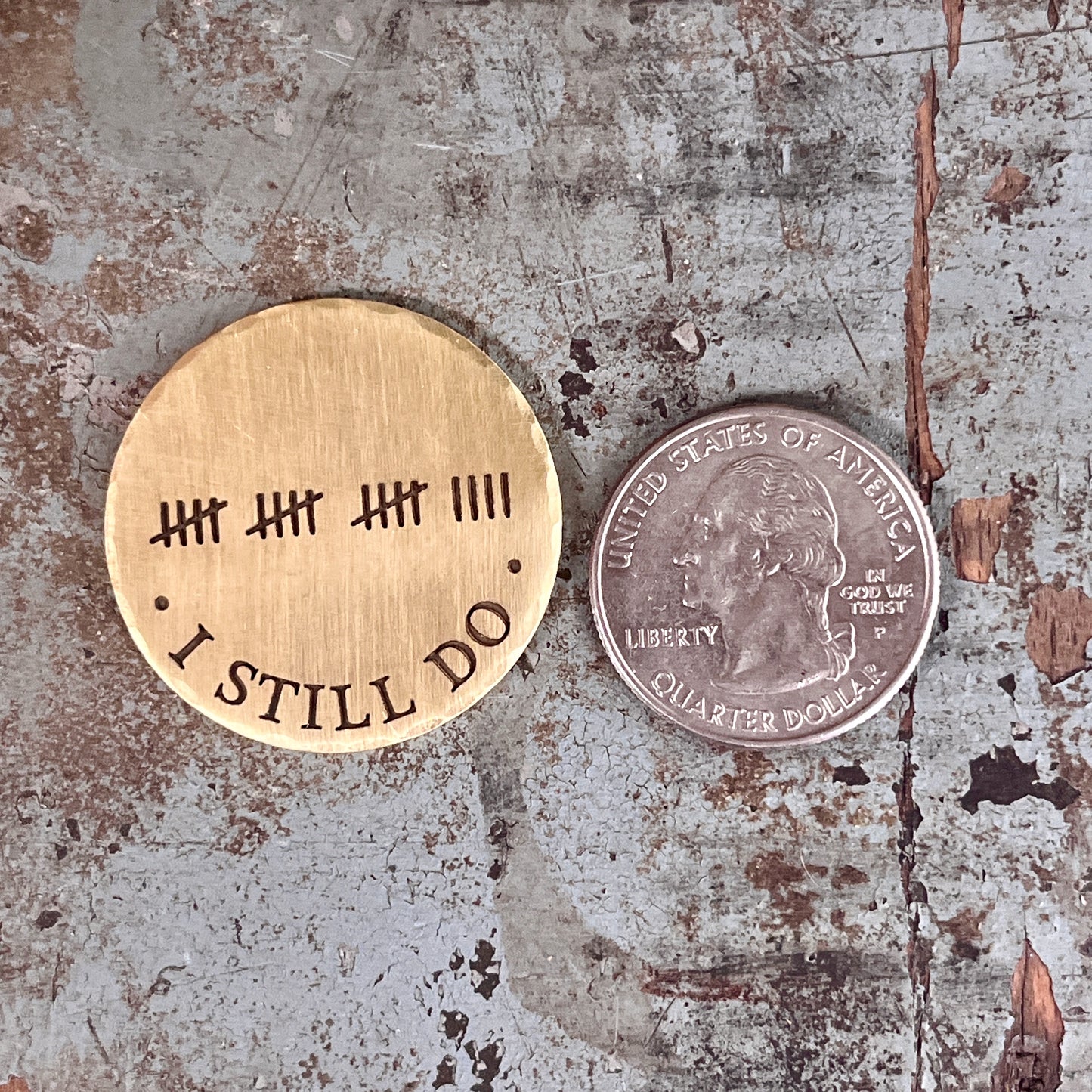 19th Bronze Anniversary Gift for Him – Personalized Tally Marks Commemorative Coin for Nineteenth Wedding Anniversary