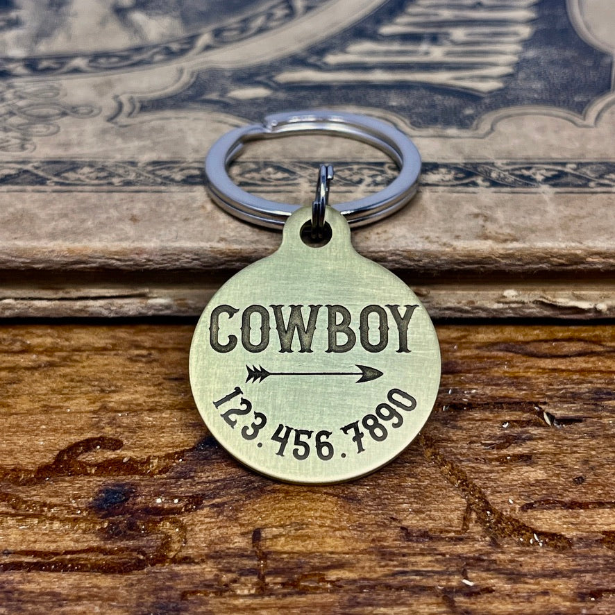 Medium Dog Tag with Arrow Design