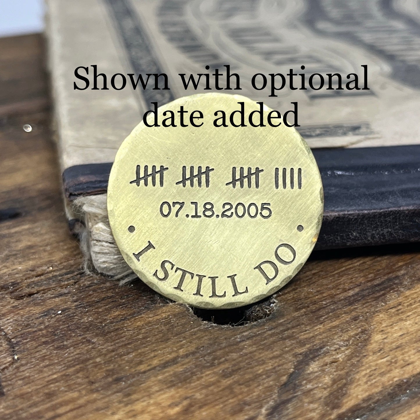 19th Bronze Anniversary Gift for Him – Personalized Tally Marks Commemorative Coin for Nineteenth Wedding Anniversary