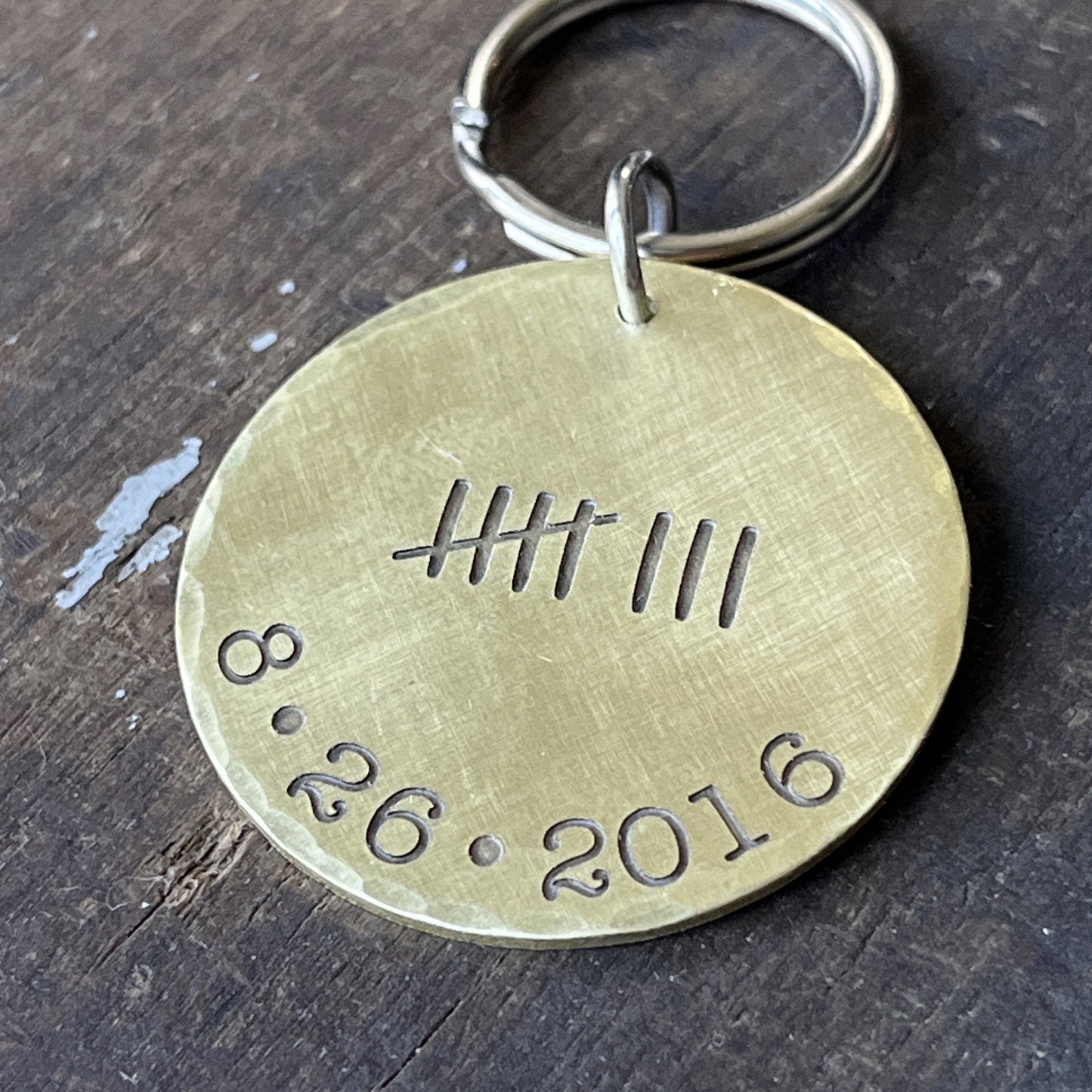 Anniversary Date Tally Marks Keychain - Personalized Keychain for Him - Couples Gift