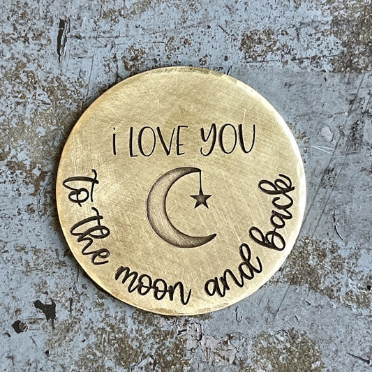 Love You To the Moon and Back - Sentimental Gifts for Loved Ones - Engraved Pocket Hug