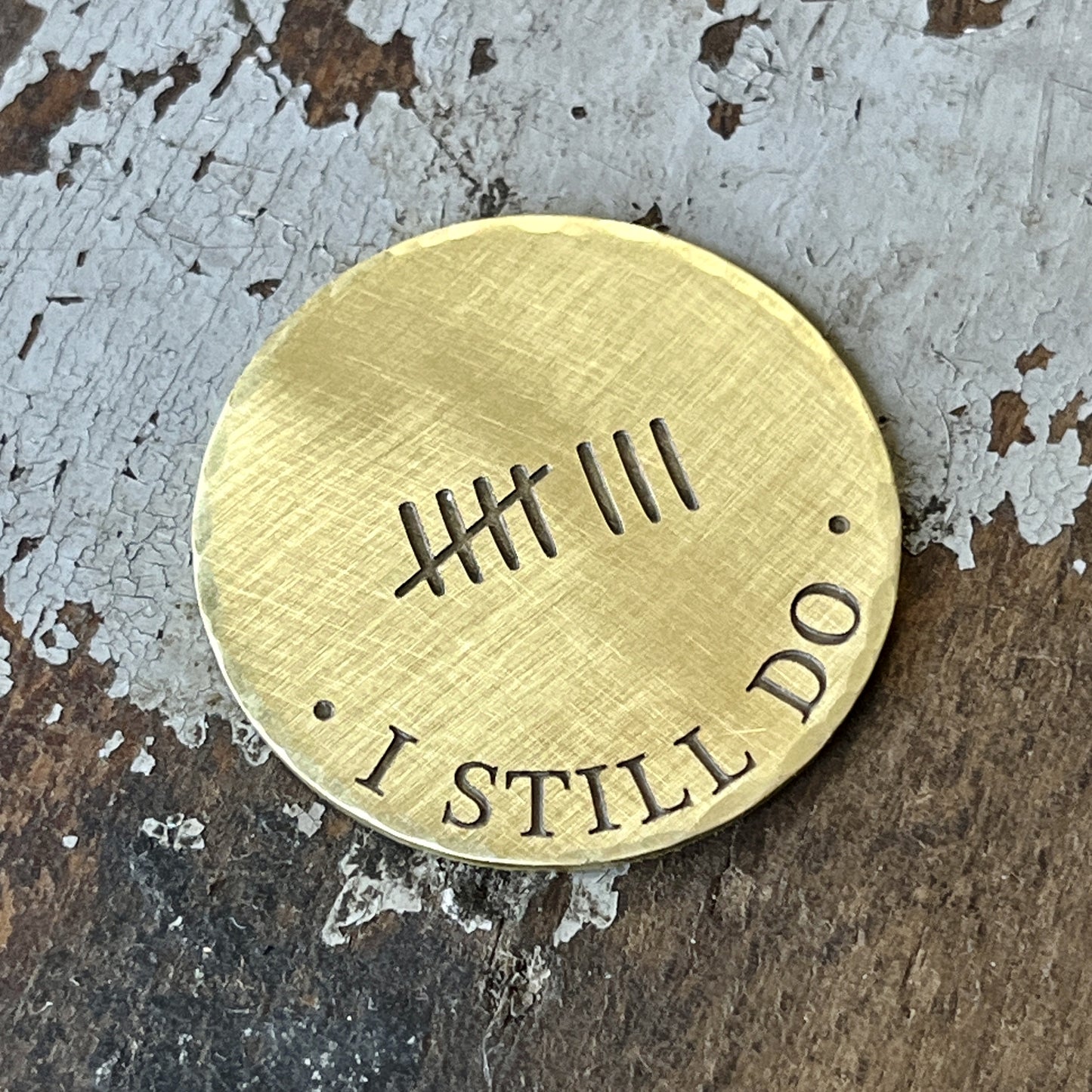 8th Brass Anniversary Gift for Him – Personalized Tally Marks Commemorative Coin for Eighth Wedding Anniversary