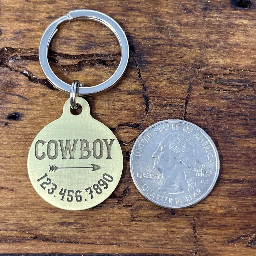 Medium Dog Tag with Arrow Design