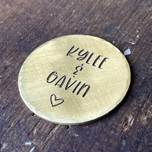 Couples Coin  – Customized Token for Wedding - Personalized Coin