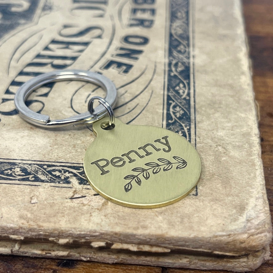 Medium Dog Tag with Willow Tree Branch