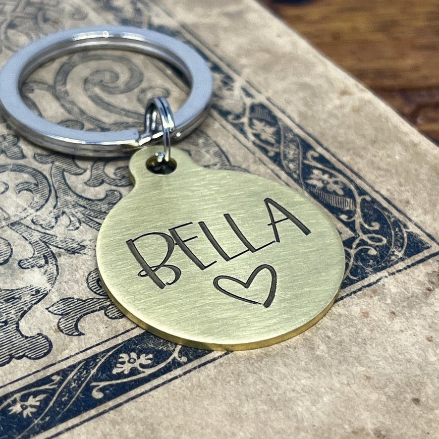 Medium Dog Tag with Heart Design