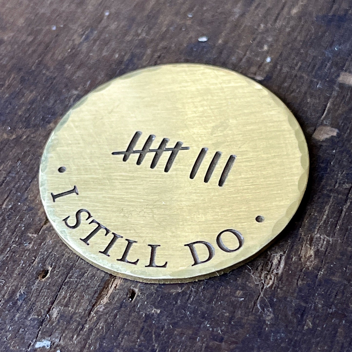 8th Brass Anniversary Gift for Him – Personalized Tally Marks Commemorative Coin for Eighth Wedding Anniversary