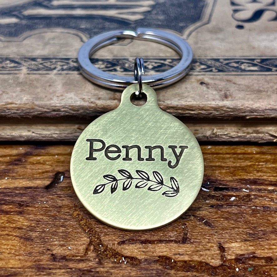 Medium Dog Tag with Willow Tree Branch