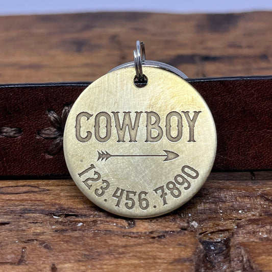 Western Style Dog Tag with Arrow Design