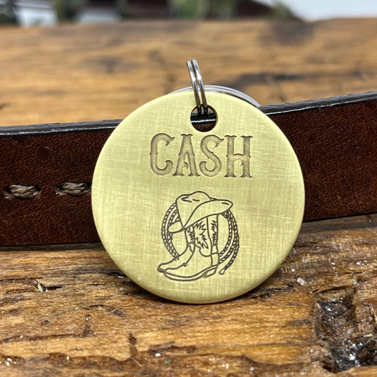 Cowboy Boot Dog Tag