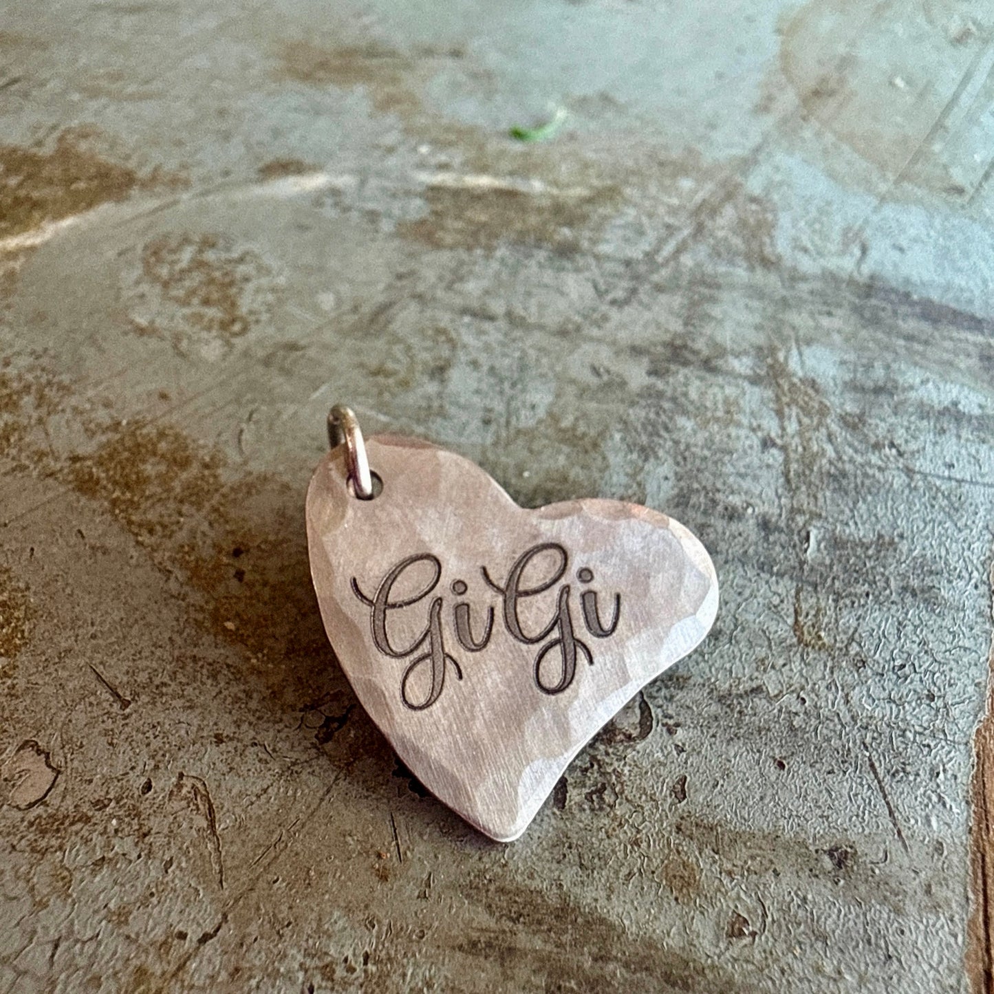 Grandma Heart Charm - Custom Engraved Silver GiGi Charms for Bracelets & Necklaces - No Tarnish Jewelry